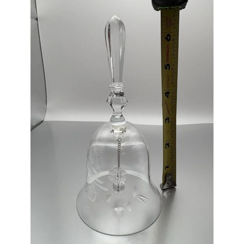 Vintage LENOX Etched Clear Crystal Glass 6" Bell - Picture 9 of 9
